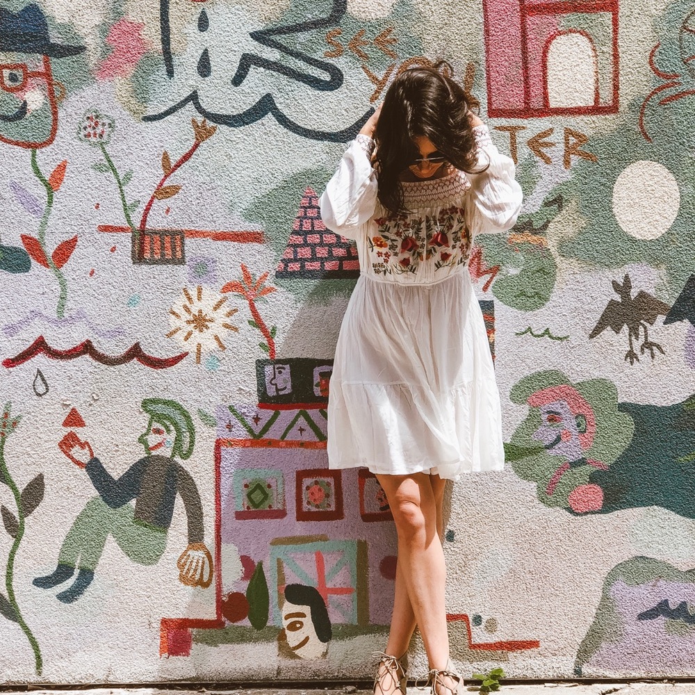 Ayla Smocked Off the Shoulder Dress